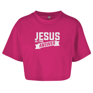 Damen Oversize Crop Top jesus is the answer