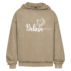 Oversize Washed Hoodie believe