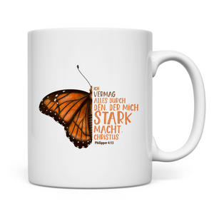 Tasse der mich stark macht schmetterling