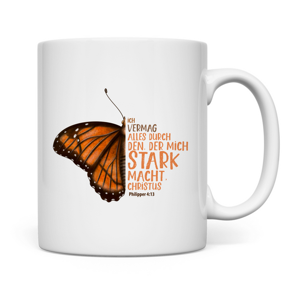 Tasse der mich stark macht schmetterling