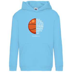Kinder Hoodie stark macht basketballer philipper 4.13