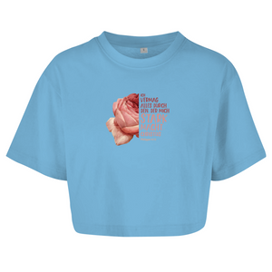 Damen Oversize Crop Top der mich stark macht rose philipper 4:13