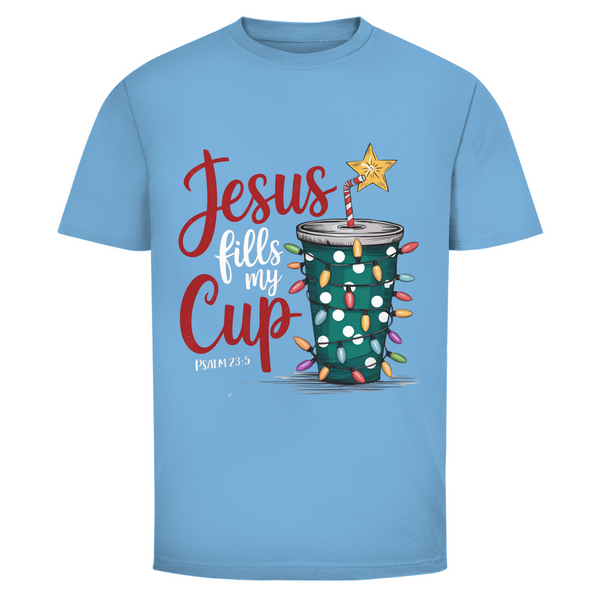 Herren T-Shirt jesus fills my cup psalm 23.5