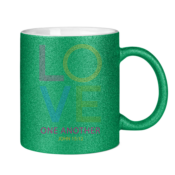 Glitzertasse love one another