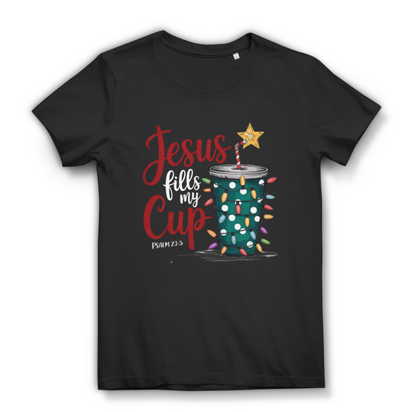 Damen Bio T-Shirt jesus fills my cup psalm 23.5