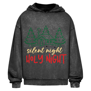 Oversize Washed Hoodie silent night holy night