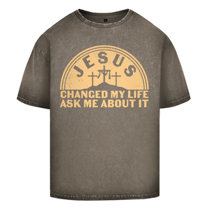 Oversize Washed T-Shirt jesus chaged my life