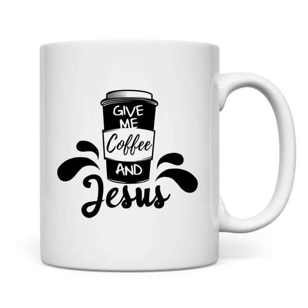 Tasse give me coffee and jesus