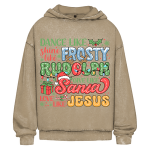 Oversize Washed Hoodie dance like frosty love like jesus