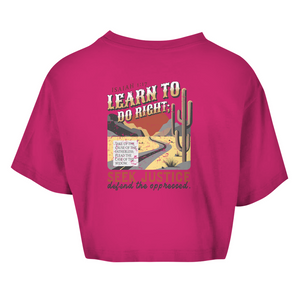 Damen Oversize Crop Top learn to do right isaiah 1:17