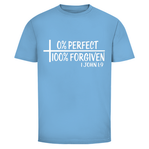 Herren T-Shirt 0% perfect 100% forgiven 1 john 1:9