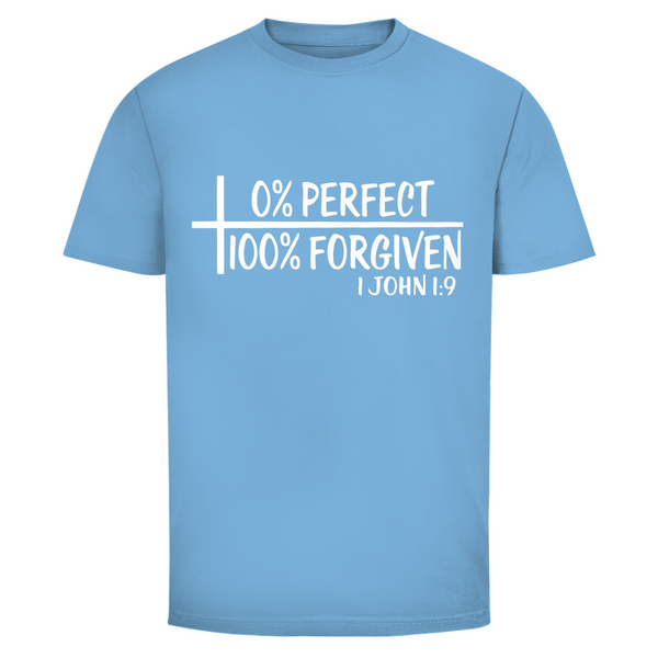 Herren T-Shirt 0% perfect 100% forgiven 1 john 1:9