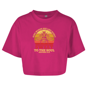 Damen Oversize Crop Topkind words are like honey proverbs 16:24