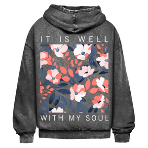 Oversize Washed Hoodie it is well with my soul