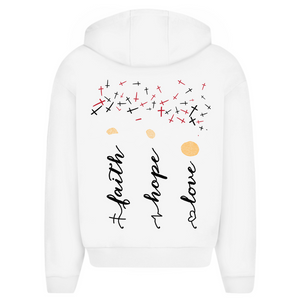 Oversize Zipper Hoodie faith hope love blumen