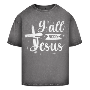 Oversize Washed T-Shirt all you need jesus