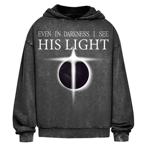 Oversize Washed Hoodie even in darkness i see his light