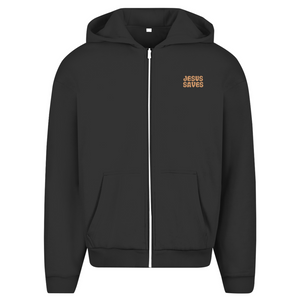 Oversize Zipper Hoodie jesus saves john 3:16-17