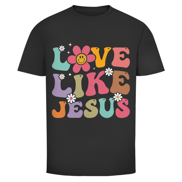 Herren T-Shirt love like jesus retro