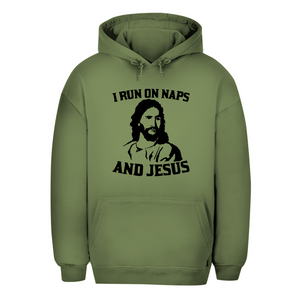 Unisex Oversize Hoodie i run on naps and jesus