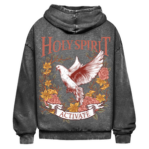Oversize Washed Hoodie holy spirit activate