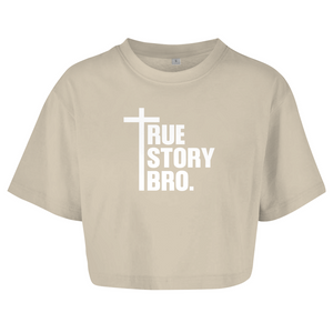 Damen Oversize Crop Top true story bro