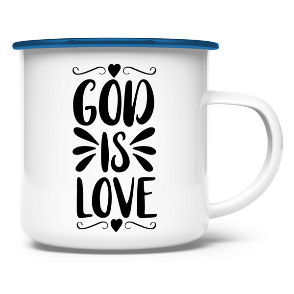 Emaille Tasse god is love