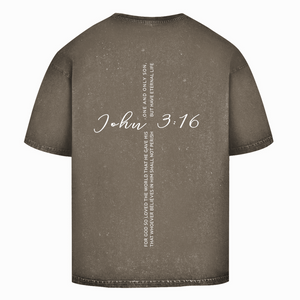 Oversize Washed T-Shirt for god so loved the world john 3:16