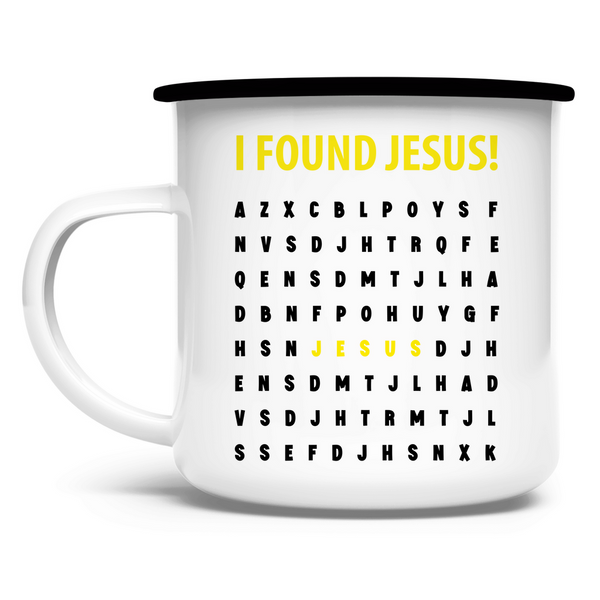 Emaille Tasse i found jesus