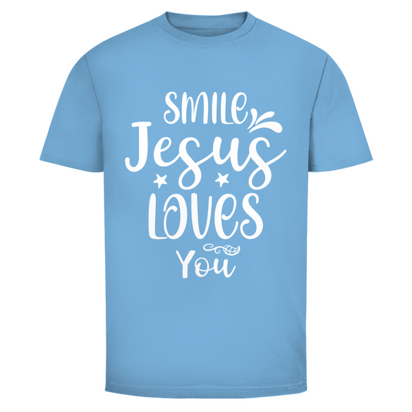 Herren T-Shirt smile jesus loves you