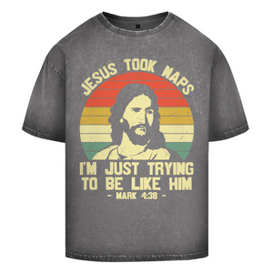Oversize Washed T-Shirt jesus took naps mark 4:38