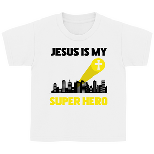 Kinder T-Shirt jesus is my superhero