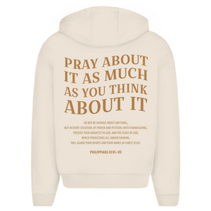 Oversize Zipper Hoodie pray about it philippians 4:6-7