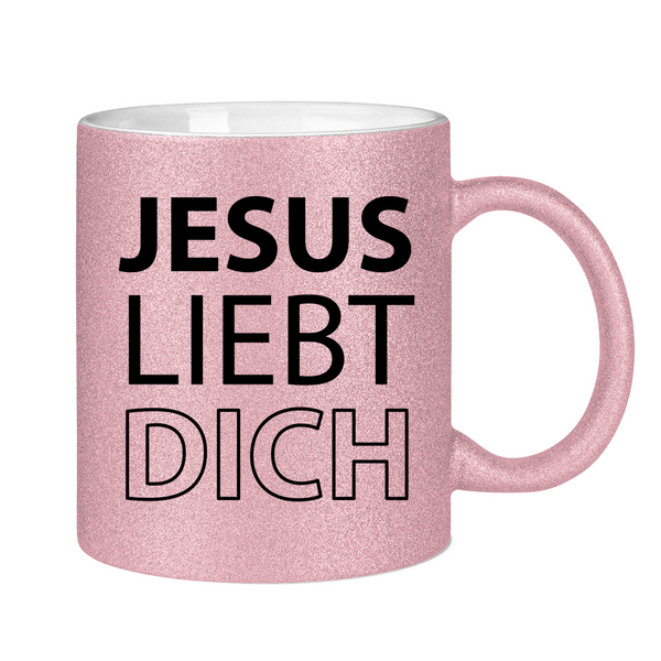 Glitzertasse jesus liebt dich