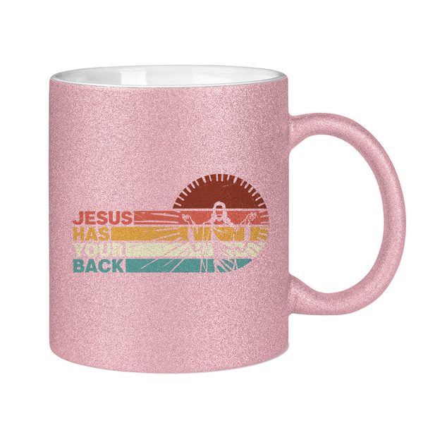 Glitzertasse jesus has your back