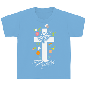 Kinder T-Shirt Kreuz Blumen