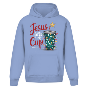 Oversize Hoodie Ohne Kordel jesus fills my cup psalm 23.5