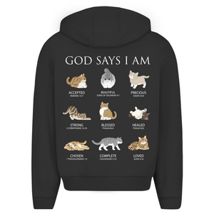 Oversize Zipper Hoodie god says i am accepted romans 15:7