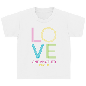 Kinder T-Shirt love one another john 15:12