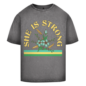 Oversize Washed T-Shirt she is strong