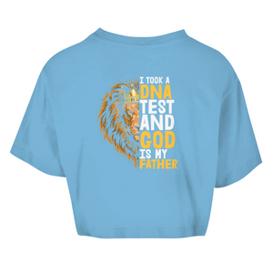 Damen Oversize Crop Top god is my father