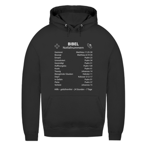 Damen Hoodie bibel notfallnummern