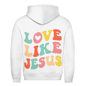 Herren Hoodie love like jesus retro