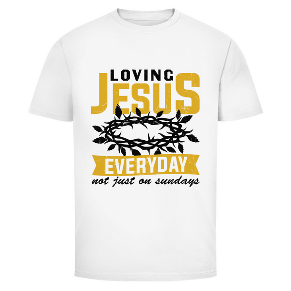 Herren T-Shirt loving jesus everyday