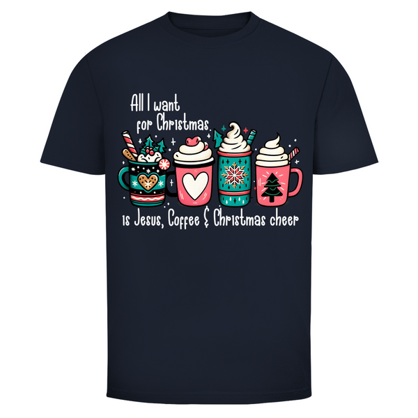 Herren T-Shirt all i want for christmas is jesus coffee