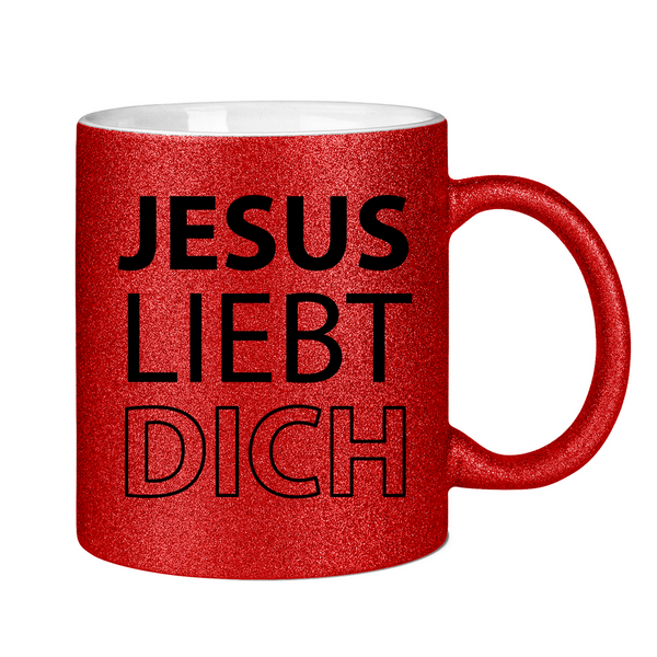 Glitzertasse jesus liebt dich