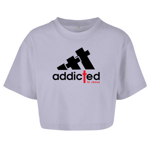 Damen Oversize Crop Top addicted to jesus
