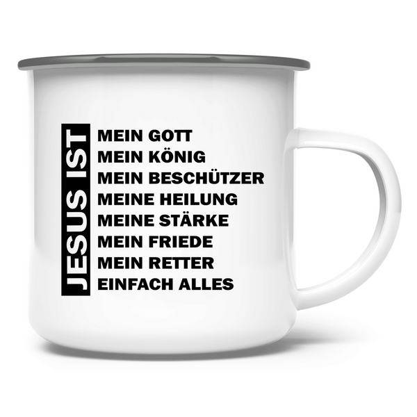 Emaille Tasse jesus mein gott