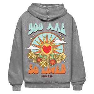 Oversize Washed Hoodie you are so loved john 3:16
