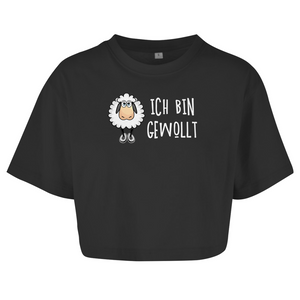 Damen Oversize Crop Top ich bin gewollt